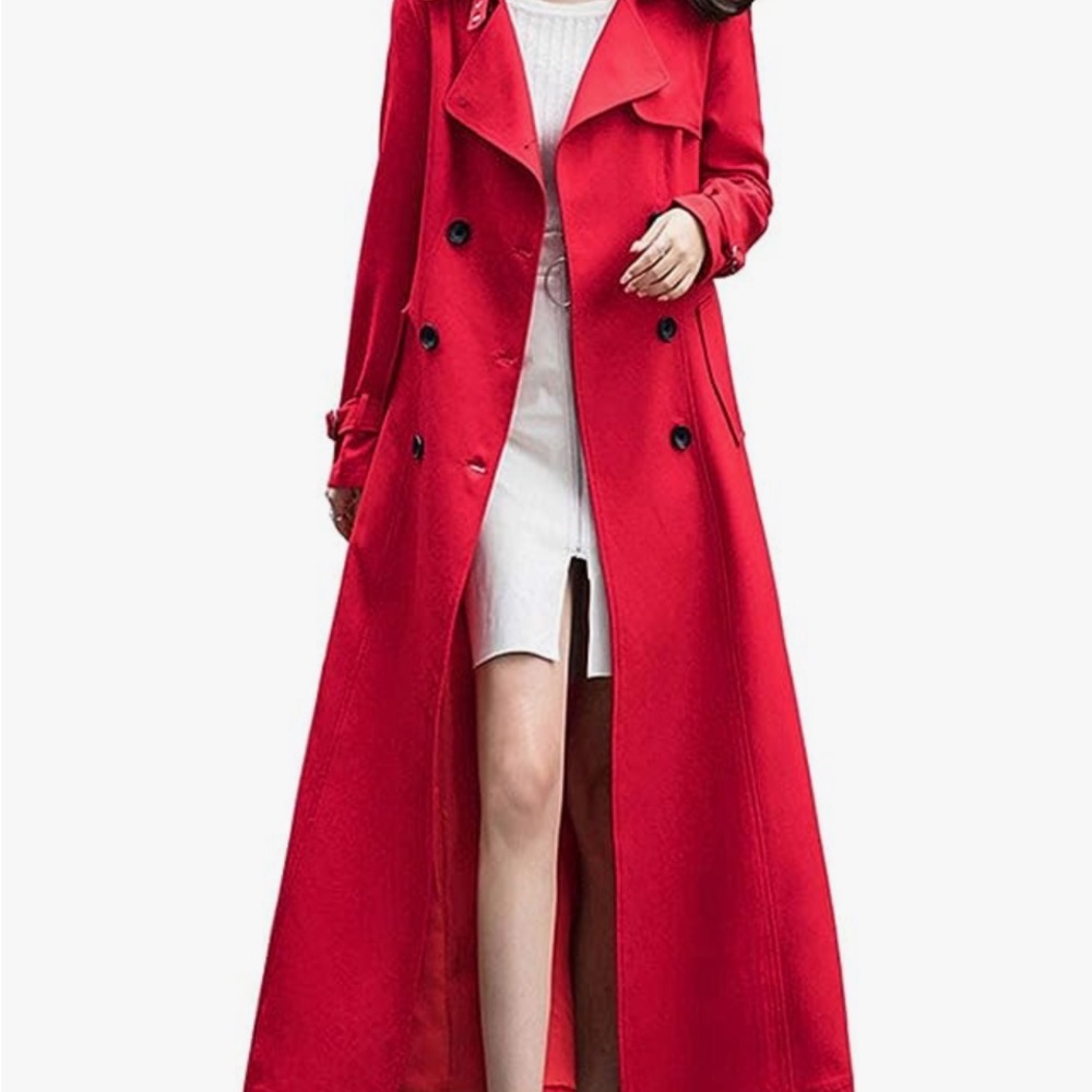 ebossy Women's Double Breasted Duster Trench NWOT